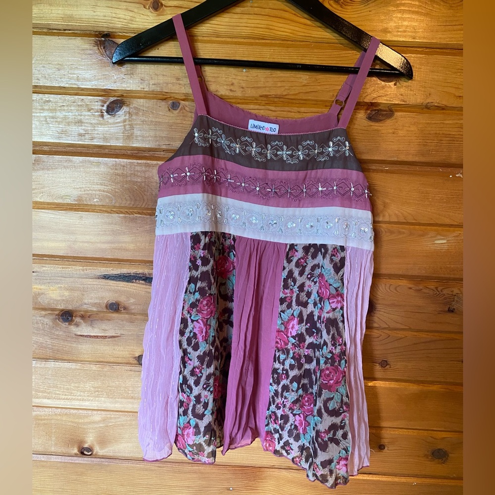 Limited Too Pink Embellished Sundress Sleeveless